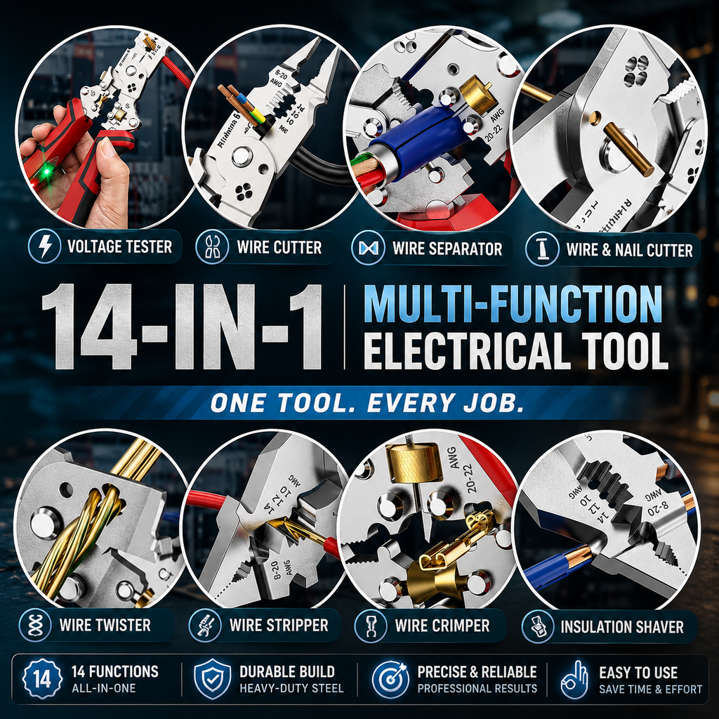 2026 Upgraded 14-in-1 Wire Stripper with Voltage Tester