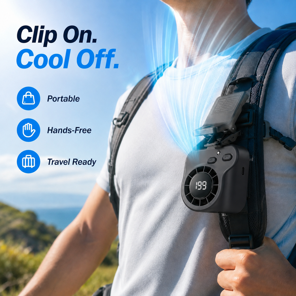 🔥8400+ sold🌀Car Clip Fan with 360° Rotation & USB Rechargeable