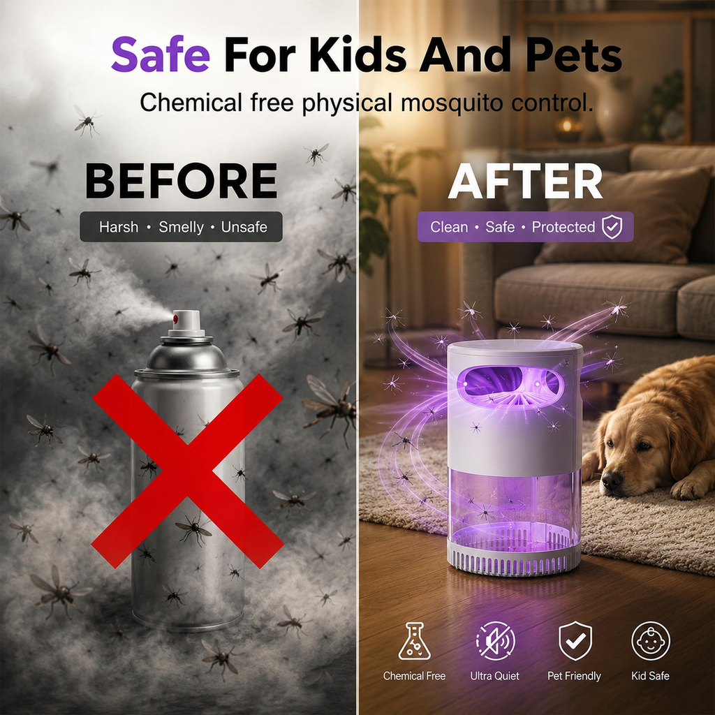 🌙SAVE 50% NOW🔥Quiet UV Mosquito Trap – Chemical-Free & Safe for Kids & Pets🦟