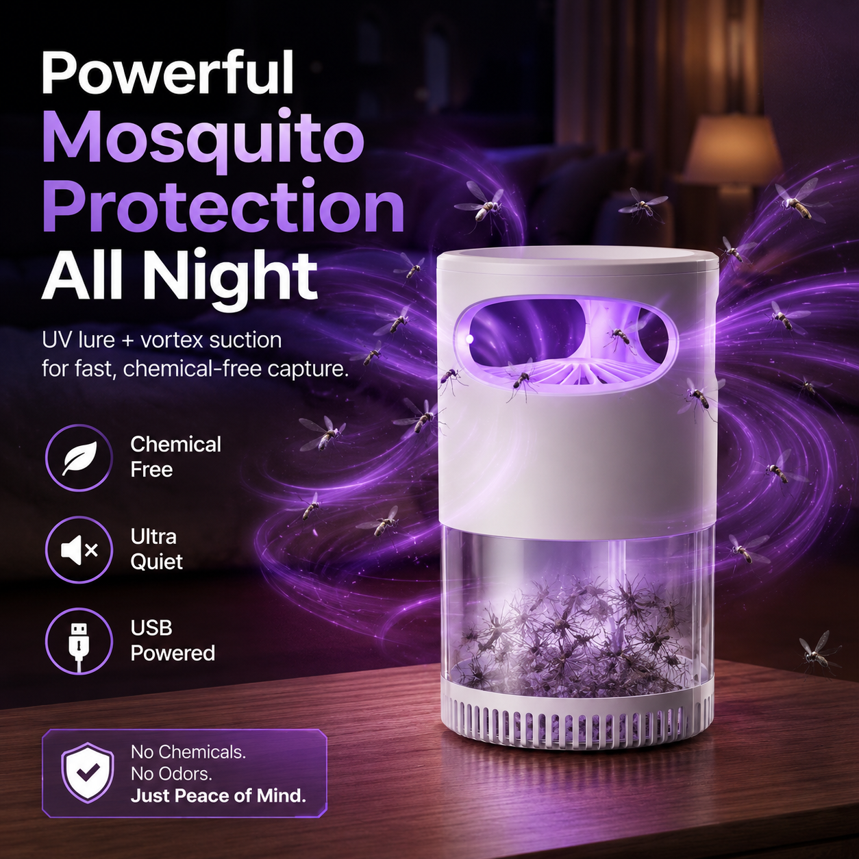 🌙SAVE 50% NOW🔥Quiet UV Mosquito Trap – Chemical-Free & Safe for Kids & Pets🦟