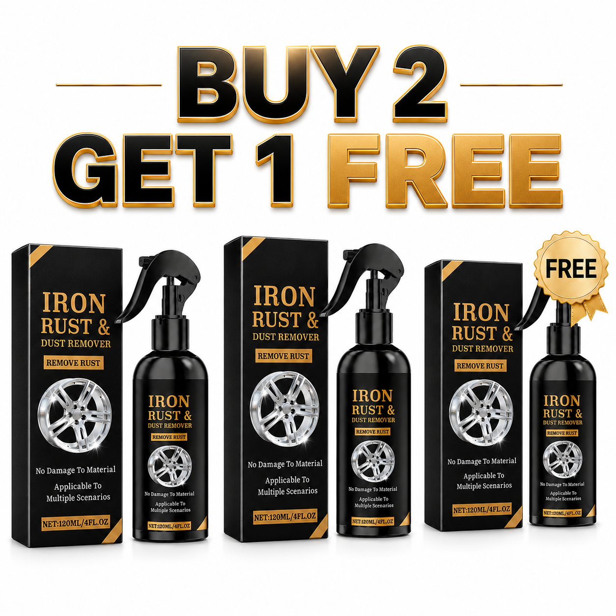 🔥 Rust Remover Spray 120ML – Fast & Effective for Auto & Metal 🚗