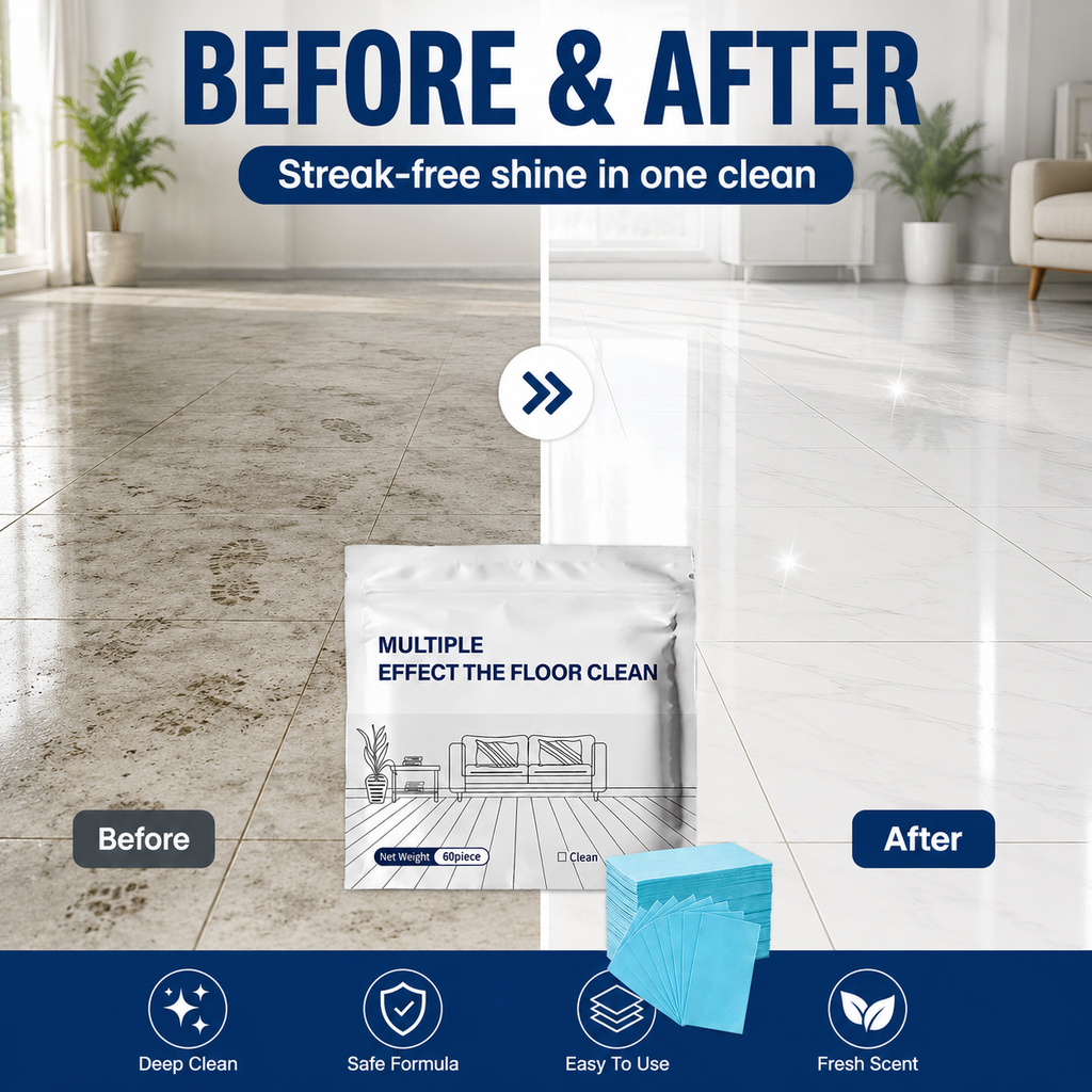 Multi-Effect Floor Cleaning Tablets, Fast Dissolving, No-Rinse Formula for Hardwood, Tile & All Floor Types
