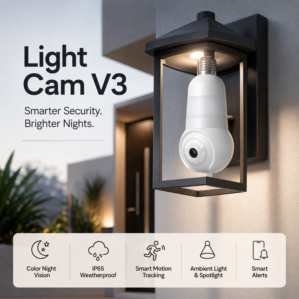 2K Light Bulb Security Camera | 360° WiFi Home Camera