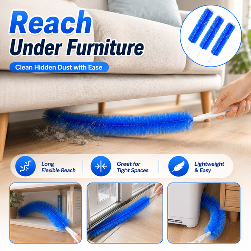 Bendable Microfiber Head,Reusable Dust Remover,Fan Cleaner Brush,Duster,Cleaner Brush,Washable,ldeal for Ceiling Fan Blades,Curtains,Air Vents,Cars Et.