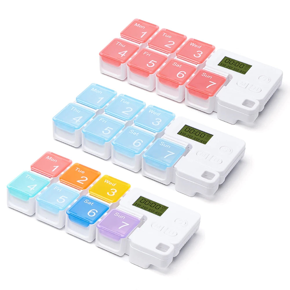🔥 7-Day Pill Organizer with Alarm Reminder BPA-Free Food Grade Pill Box