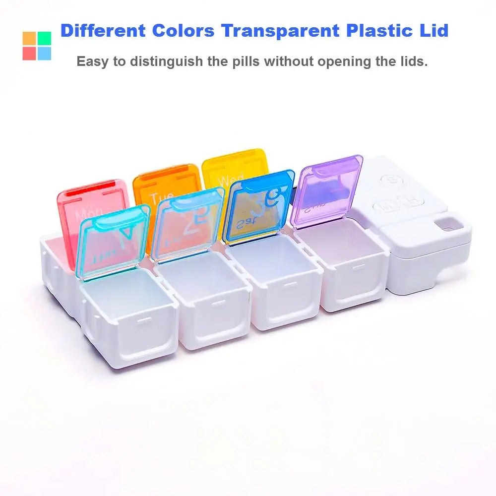 🔥 7-Day Pill Organizer with Alarm Reminder BPA-Free Food Grade Pill Box