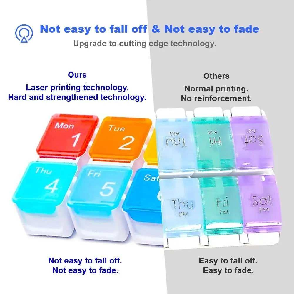 🔥 7-Day Pill Organizer with Alarm Reminder BPA-Free Food Grade Pill Box