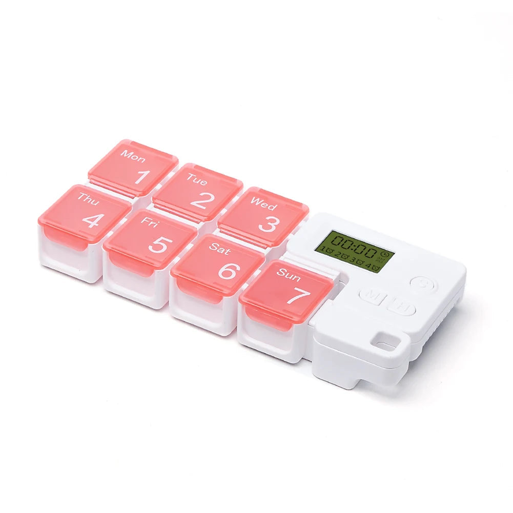🔥 7-Day Pill Organizer with Alarm Reminder BPA-Free Food Grade Pill Box