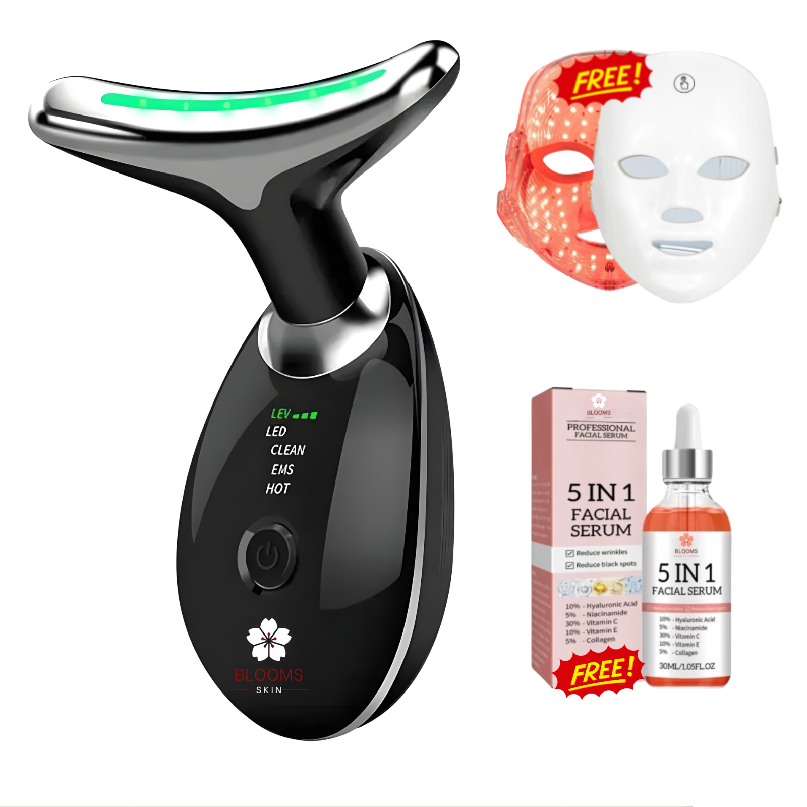 EMS Thermal Neck Lifting And Tighten Massager Electric Microcurrent Wrinkle Remover