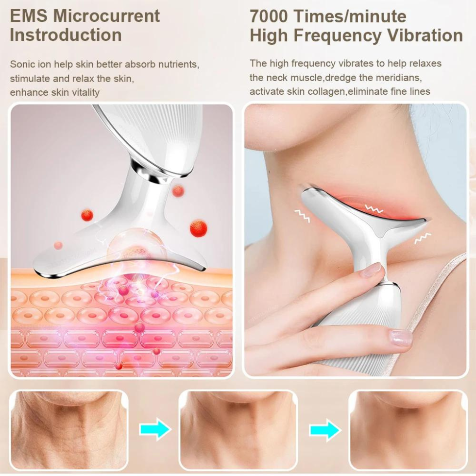 EMS Thermal Neck Lifting And Tighten Massager Electric Microcurrent Wrinkle Remover