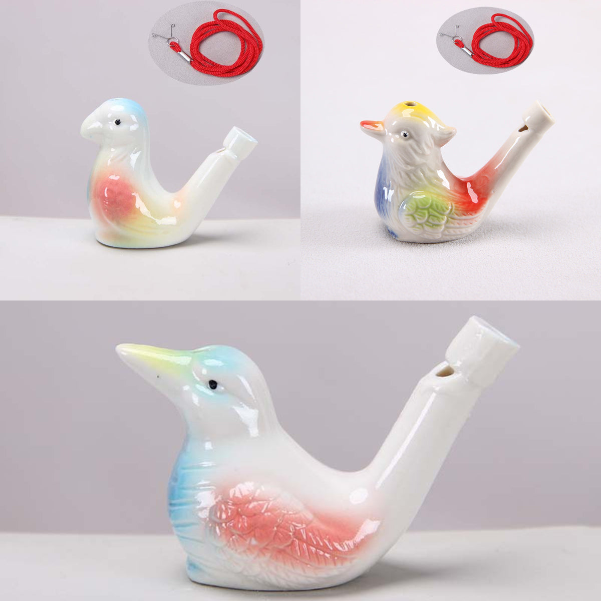 🐤 Ceramic Water Bird Whistle – Handcrafted, Realistic Chirping, Add Water to Sing (3PCS Set)