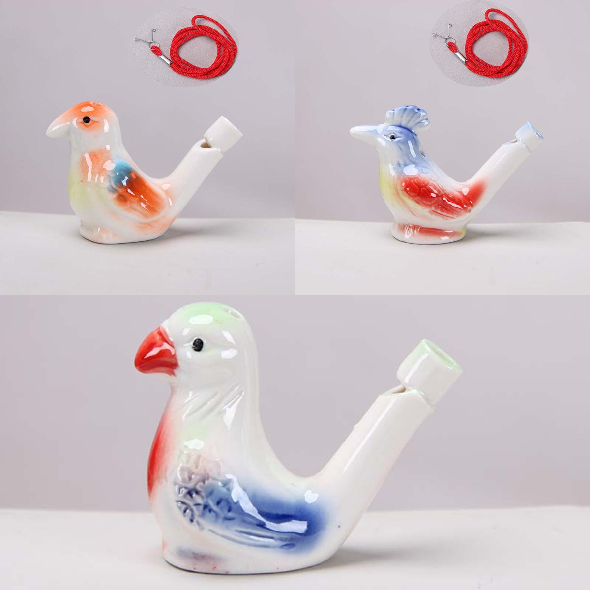 🐤 Ceramic Water Bird Whistle – Handcrafted, Realistic Chirping, Add Water to Sing (3PCS Set)