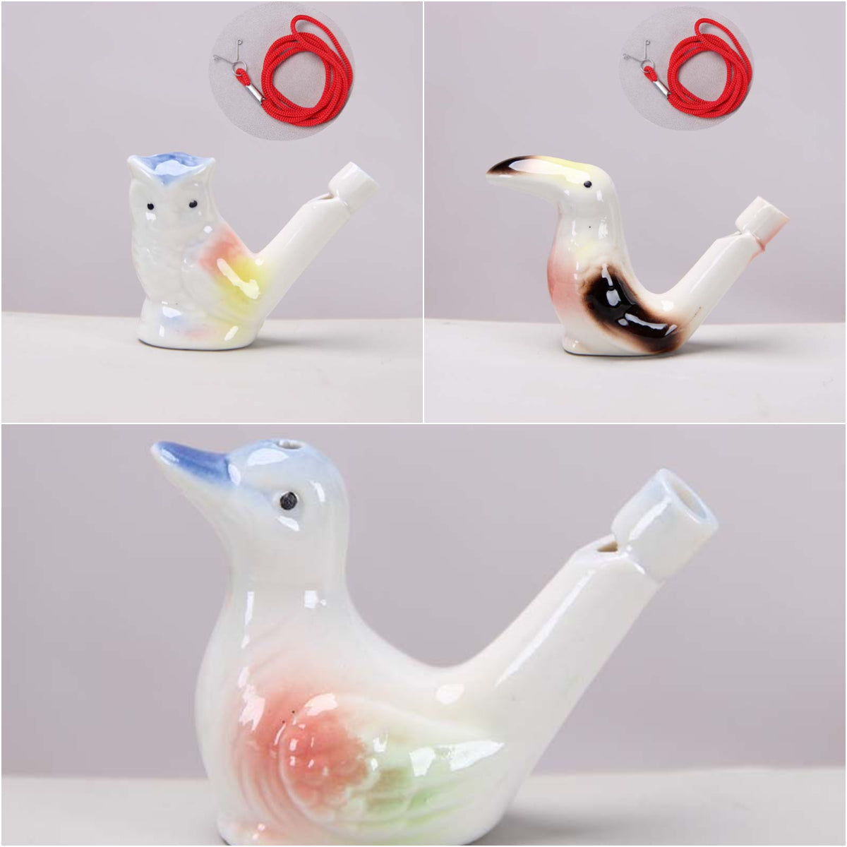 🐦 Ceramic Water Bird Whistle – Handcrafted, Realistic Chirping, Add Water to Sing (3PCS Set)