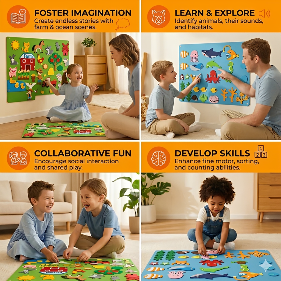Montessori Learning Felt Board - Explore Imaginative Worlds!