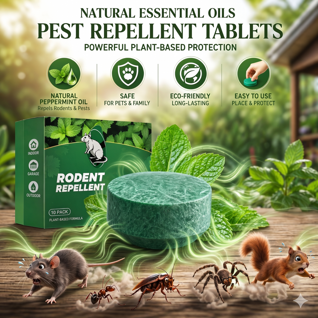 50% OFF🟢 Natural Peppermint Rodent Repellent Tablets – 12 Pack