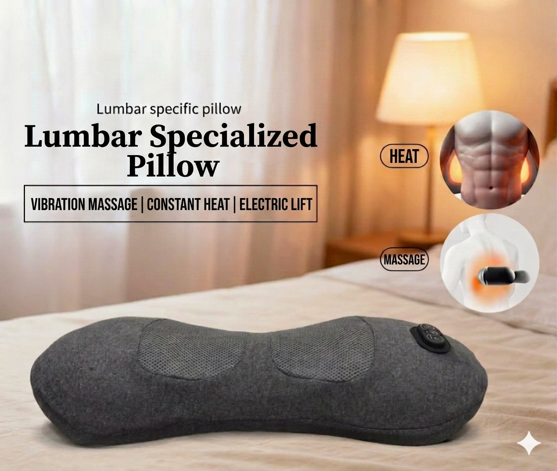🔥Hot sale🔥60% OFF! Relieve pain with this ergonomically designed electric lumbar massage pillow - 3D kneading, heated support, suitable for office, car, and home use.