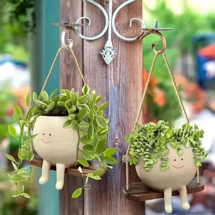 🎉Buy 2 Free Shipping😊Smiley rocking chair flower pot
