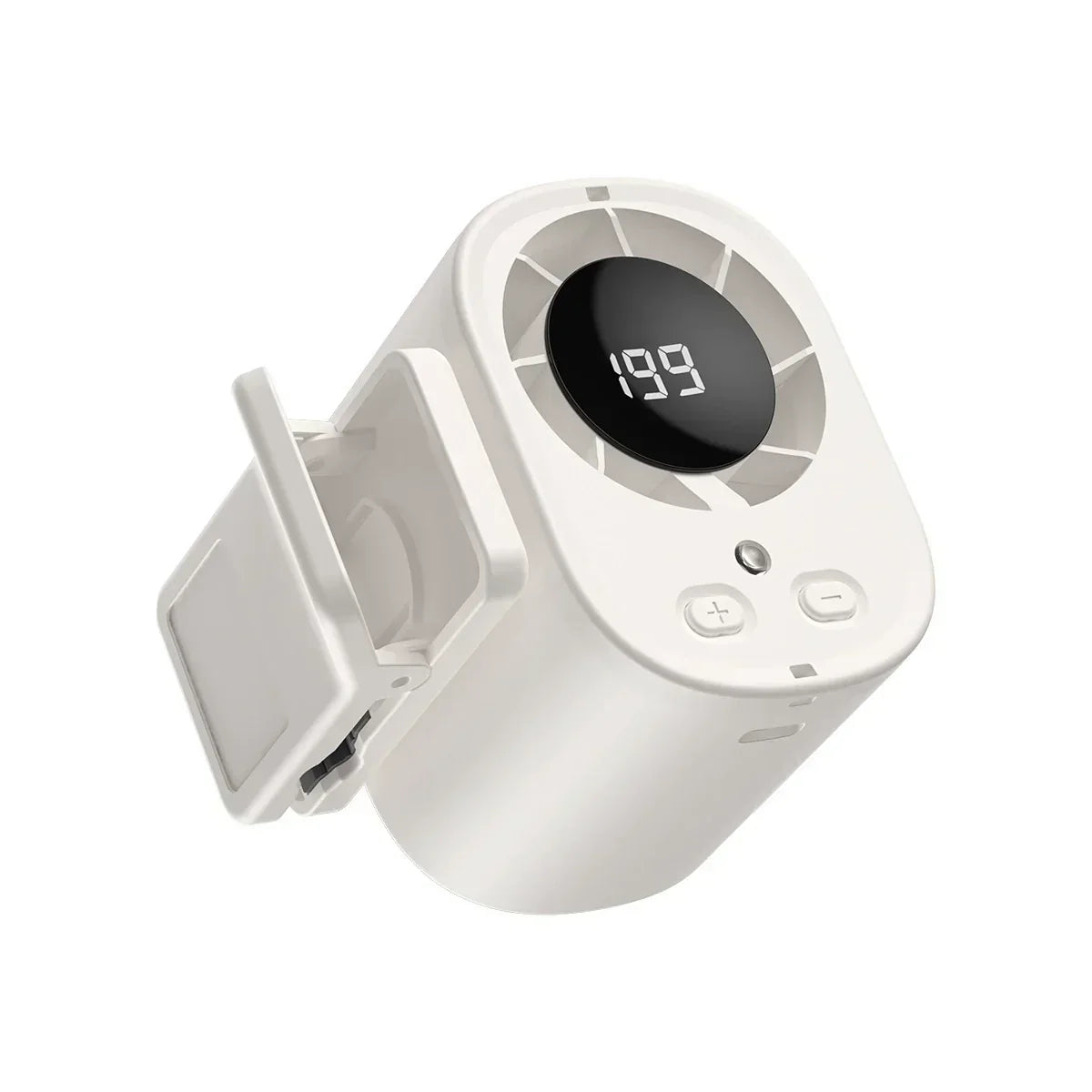 ❄️2026 Car Clip On Fan with LED Display - USB Rechargeable Personal Cooling Fan, 20Hr Battery