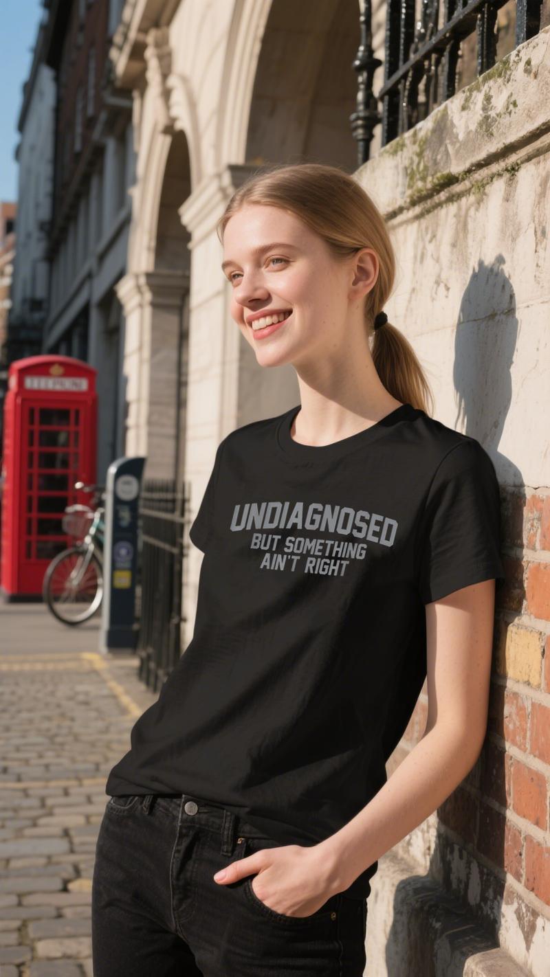 😂 Funny Slogan Graphic T-Shirt, Undiagnosed But Something Ain't Right Casual Short Sleeve Top
