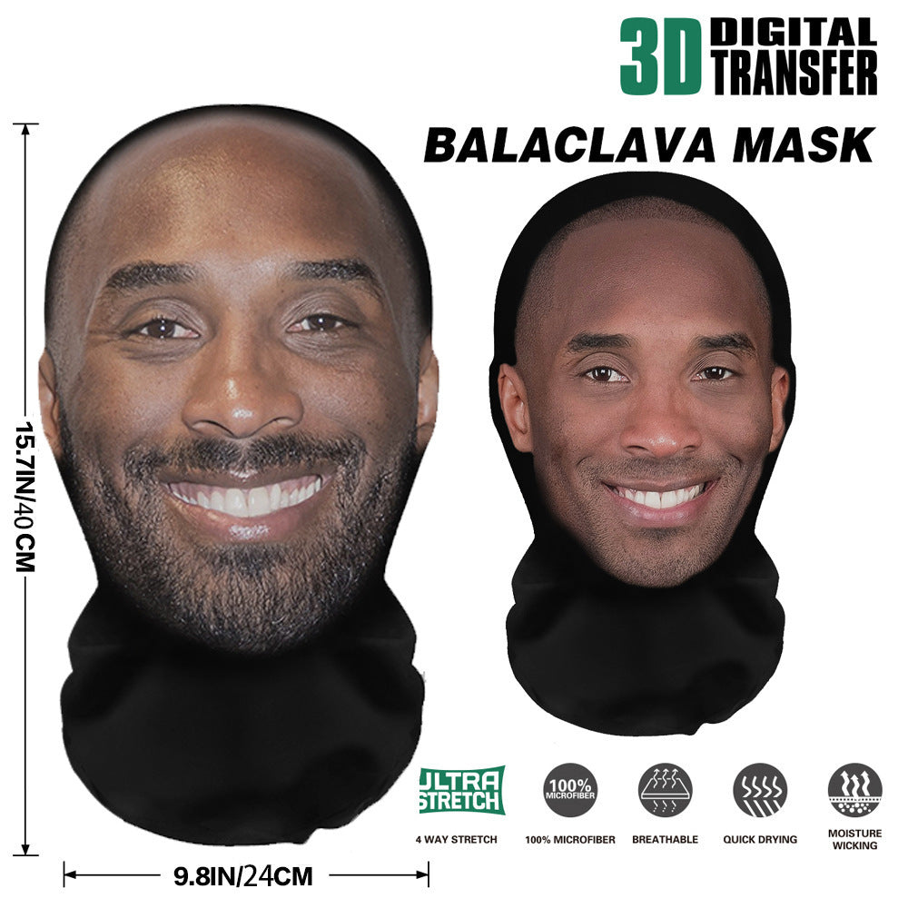 3Pcs Funny Printed Full Face Mesh Mask – Breathable Cosplay Hood for Parties & Street Style