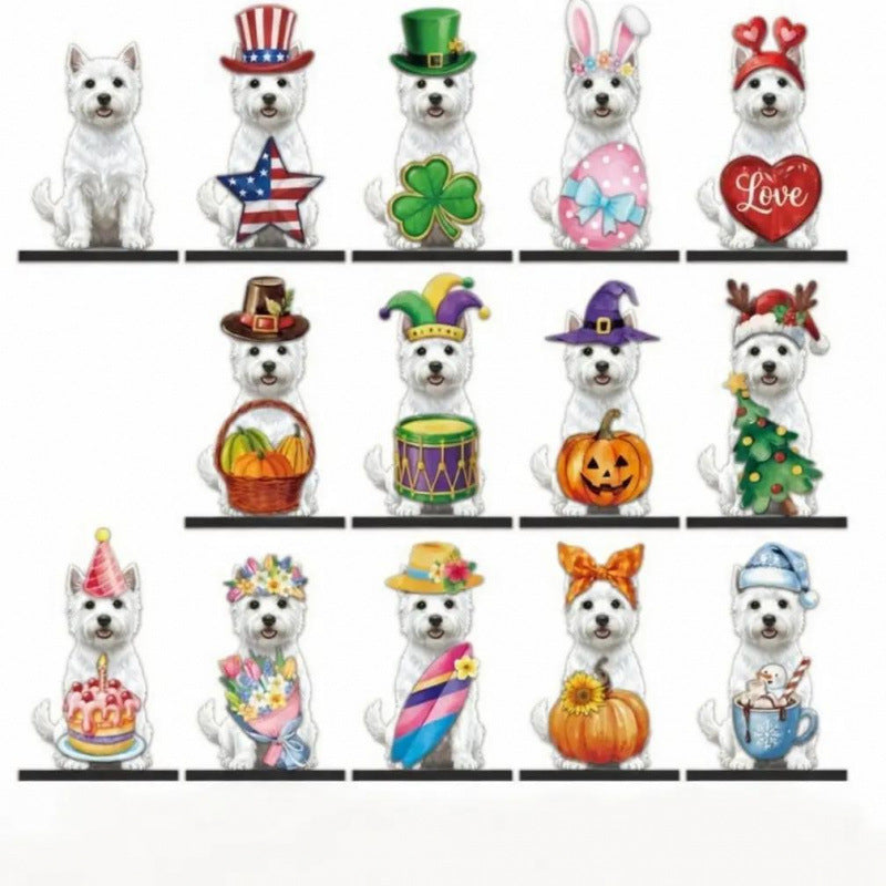 Cute Animal Wooden Sign with Interchangeable Hats for Home Decor