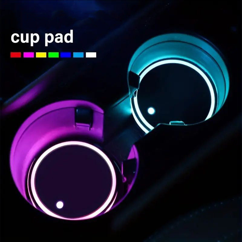 LED Cup Holder Light - USB Rechargeable Waterproof Ambient Lighting