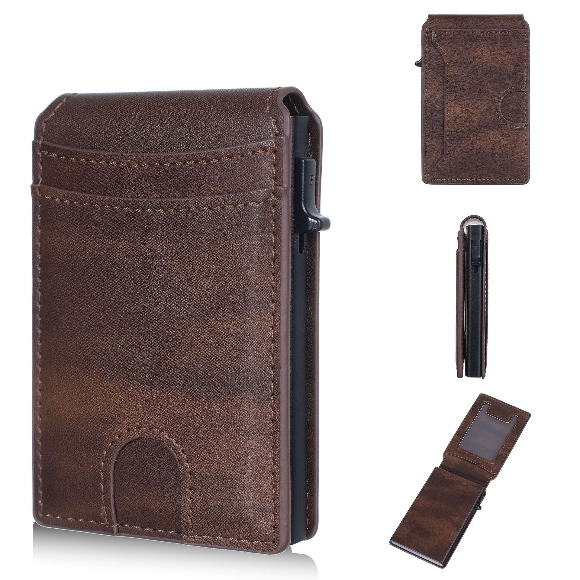 RFID Blocking Minimalist Pop-Up Wallet | One-Second Card Eject Design & Ultra Slim Pocket Wallet