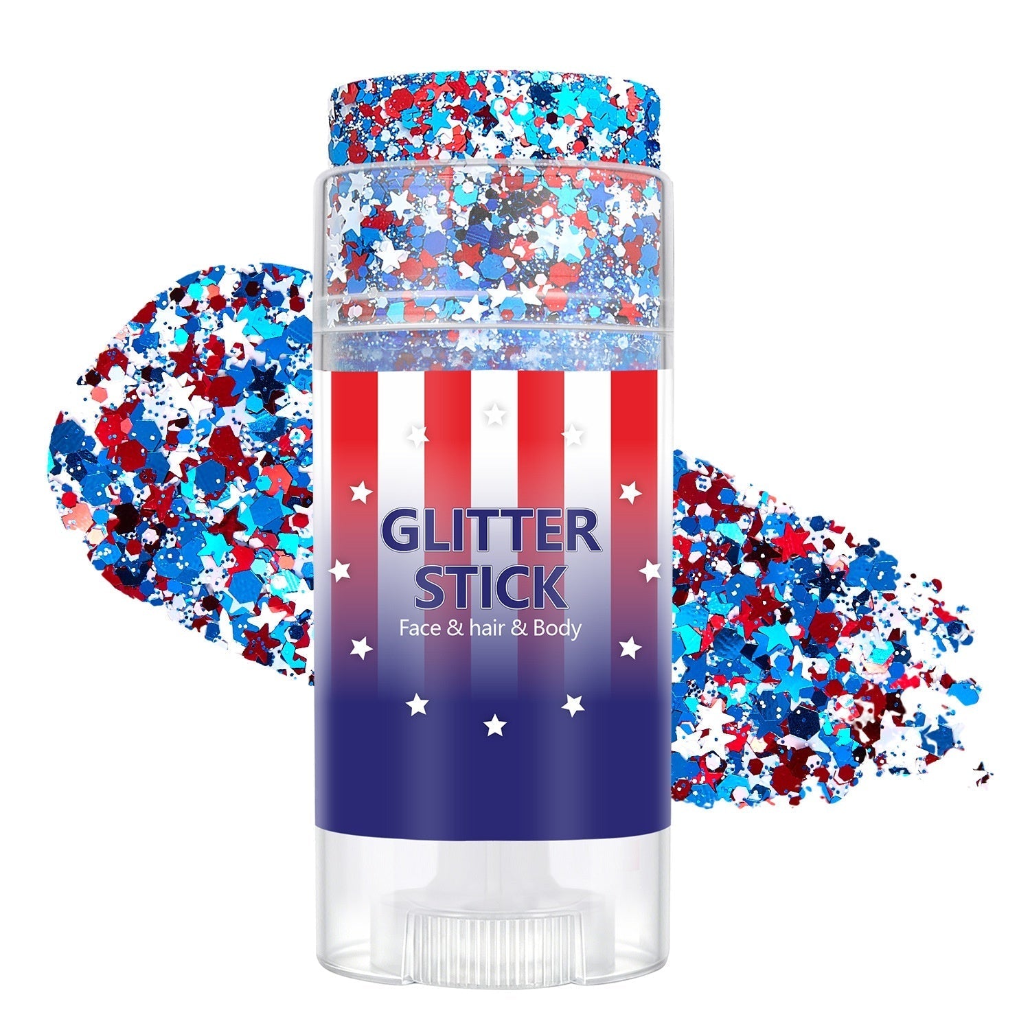 Last Day Promotion!🎁🦅4th of July Glitter Stick✨🔔 Red, White & Blue Body & Hair Sparkle