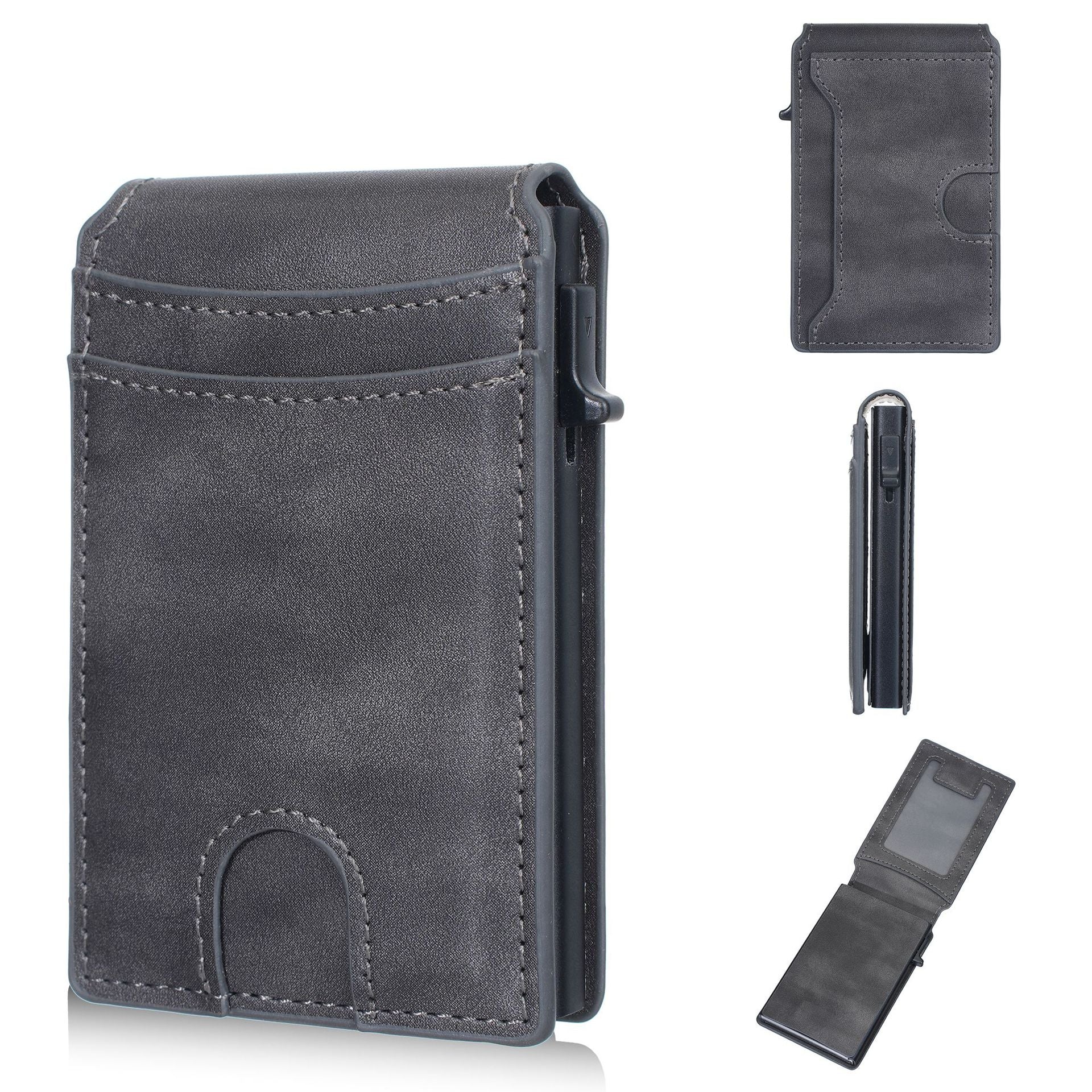 RFID Blocking Minimalist Pop-Up Wallet | One-Second Card Eject Design & Ultra Slim Pocket Wallet