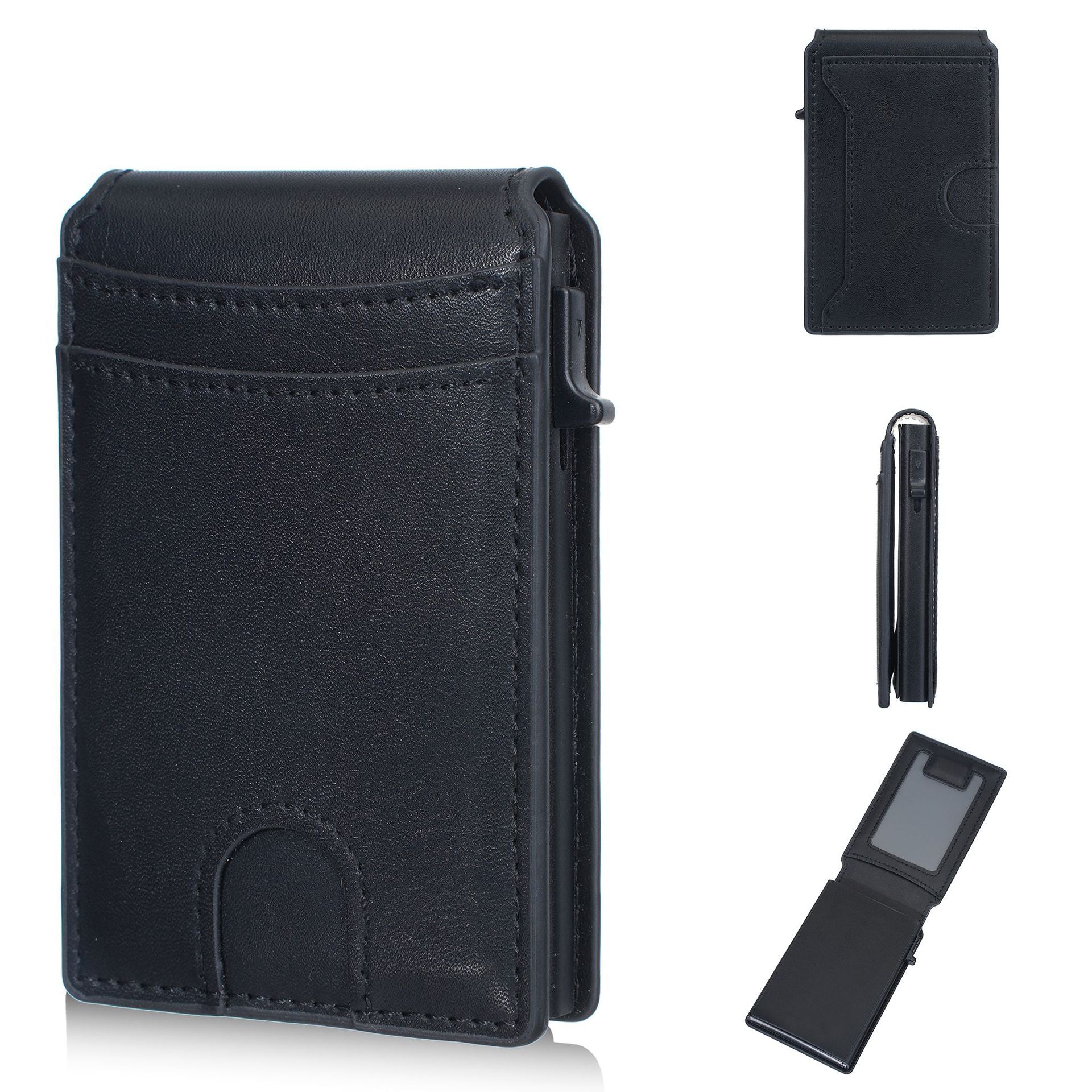 RFID Blocking Minimalist Pop-Up Wallet | One-Second Card Eject Design & Ultra Slim Pocket Wallet