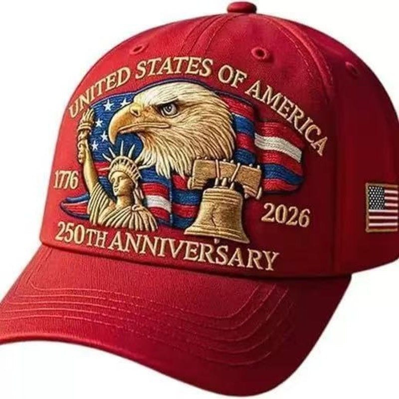 250th Anniversary American Patriotic Dad Hat with Eagle Statue of Liberty Embroidery