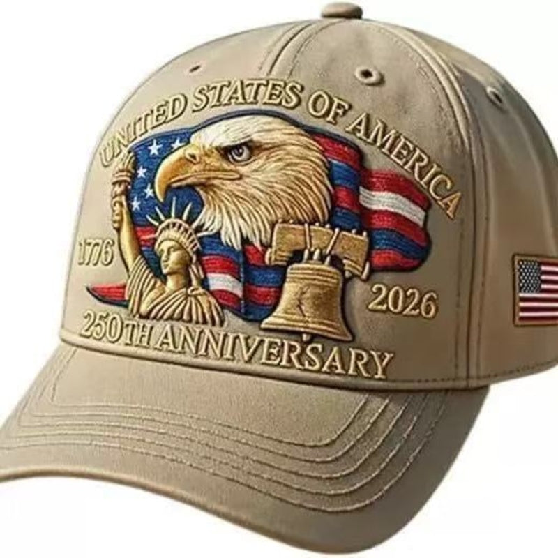 250th Anniversary American Patriotic Dad Hat with Eagle Statue of Liberty Embroidery