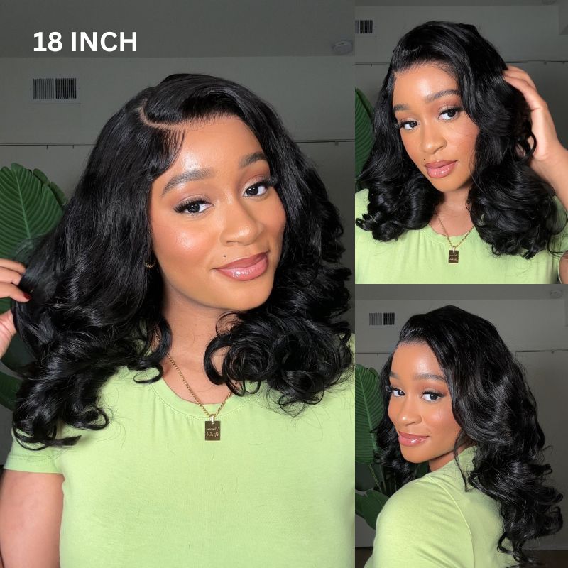 Pre-Styled Body Wave Short Bob Wig Transparent Lace Wigs