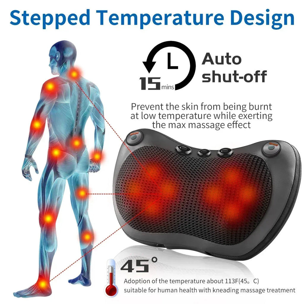 Neck Massager Home Car Neck Cervical Massage Electric Multifunctional Massage Pillow Waist Back Relaxation Device
