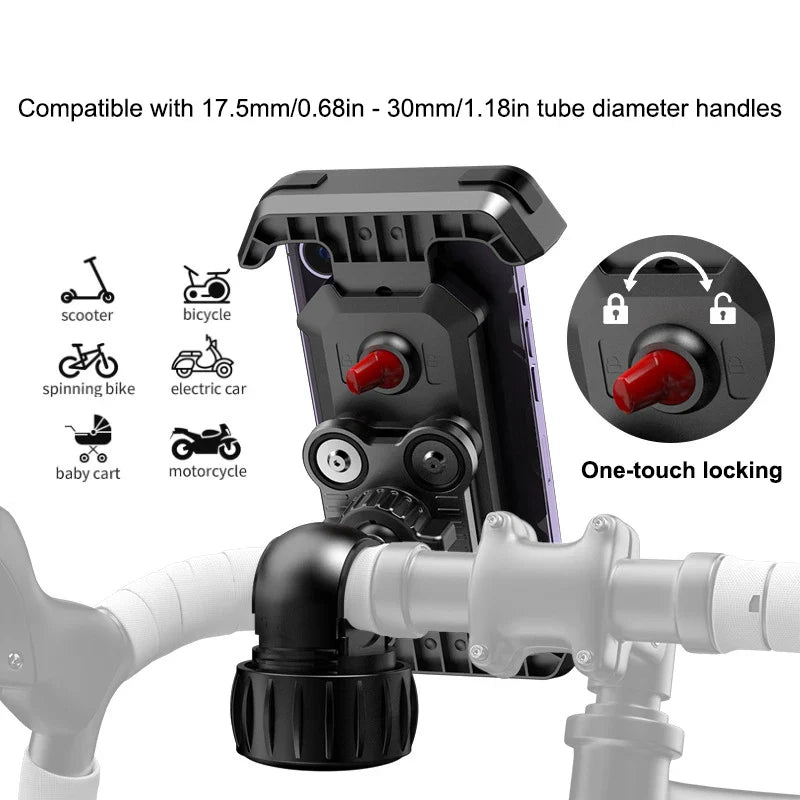 Lamicall Motorcycle Phone Mount - Dual Vibration Dampener & Anti Shake Motorcycle Cell Phone Holder for iPhone 15, 14, 13 Pro Max and More