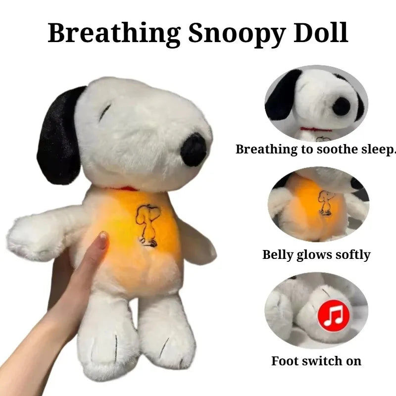 Calming Breathing Snoopy Plush Toy - Glowing Sleep Aid & Anxiety Relief