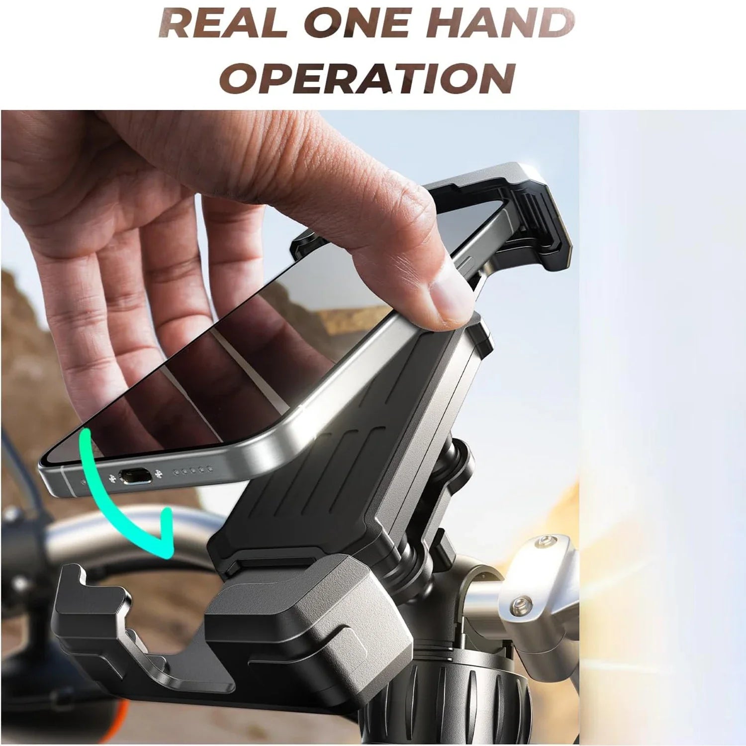 Lamicall Motorcycle Phone Mount - Dual Vibration Dampener & Anti Shake Motorcycle Cell Phone Holder for iPhone 15, 14, 13 Pro Max and More