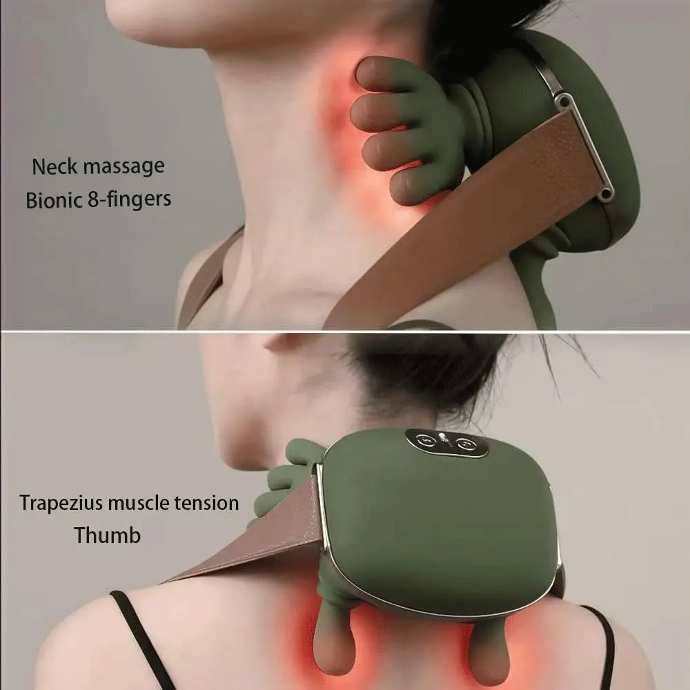 Heated Kneading Neck Massager Pillow – Cervical Relief