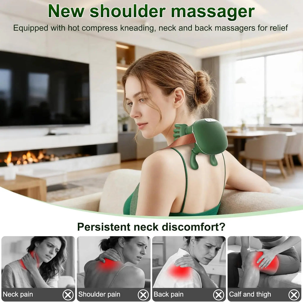 Heated Kneading Neck Massager Pillow – Cervical Relief