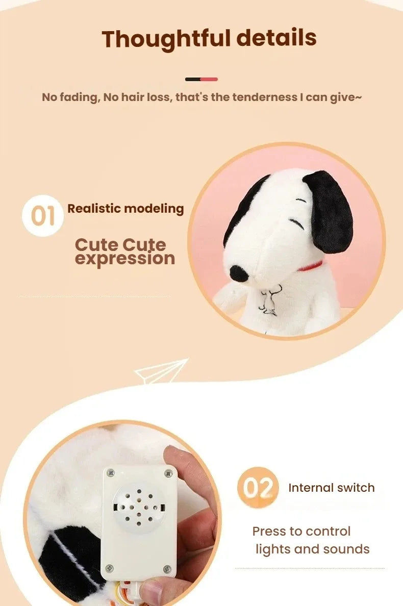 Calming Breathing Snoopy Plush Toy - Glowing Sleep Aid & Anxiety Relief