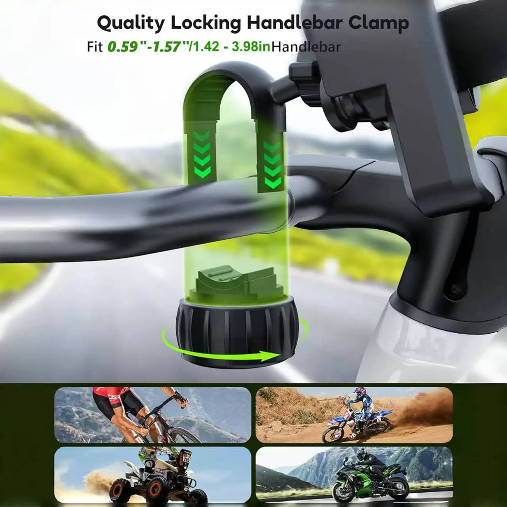 Lamicall Motorcycle Phone Mount - Dual Vibration Dampener & Anti Shake Motorcycle Cell Phone Holder for iPhone 15, 14, 13 Pro Max and More