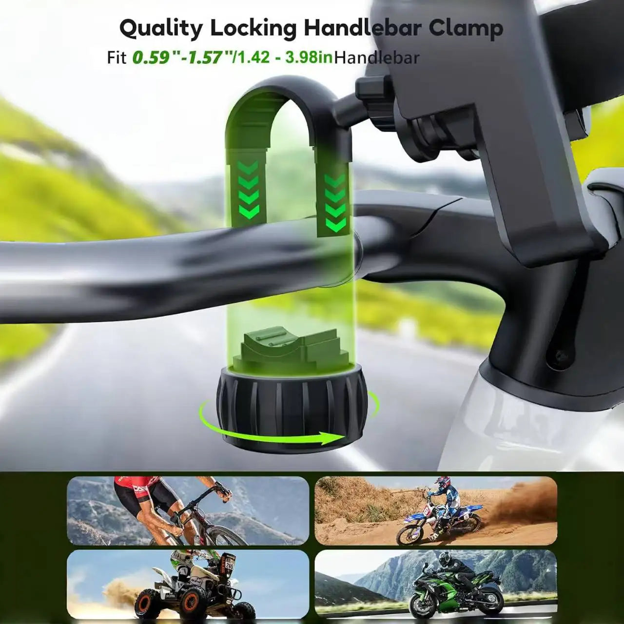 Lamicall Motorcycle Phone Mount - Dual Vibration Dampener & Anti Shake Motorcycle Cell Phone Holder for iPhone 15, 14, 13 Pro Max and More