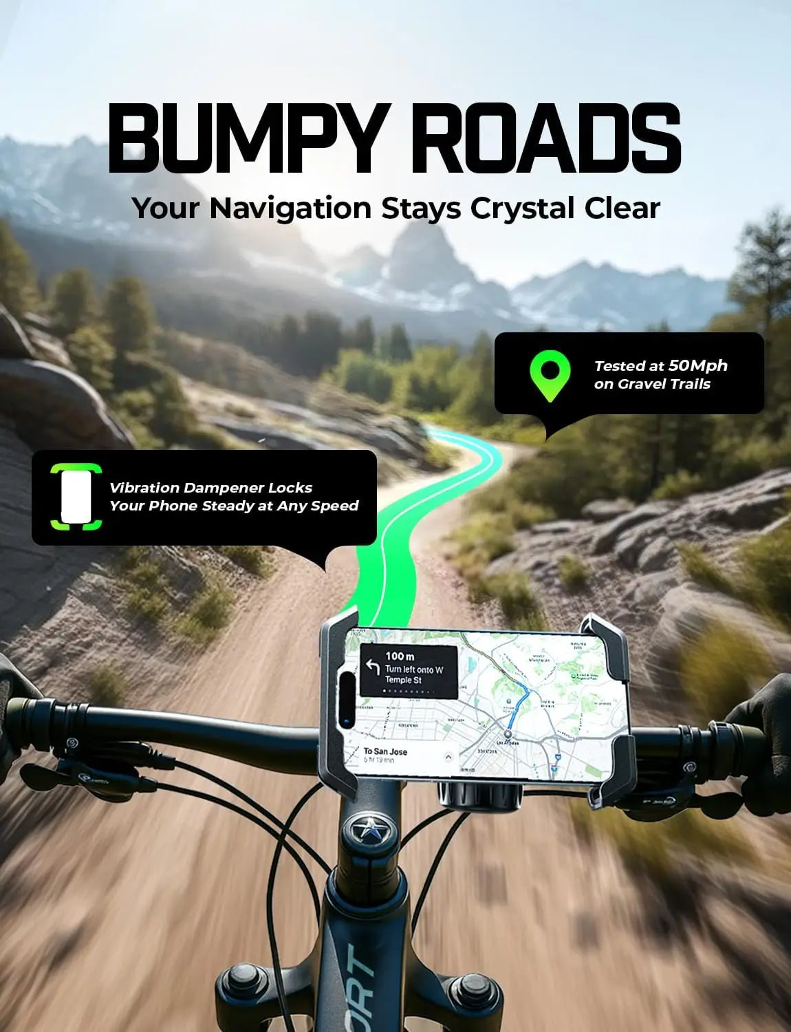 Lamicall Motorcycle Phone Mount - Dual Vibration Dampener & Anti Shake Motorcycle Cell Phone Holder for iPhone 15, 14, 13 Pro Max and More