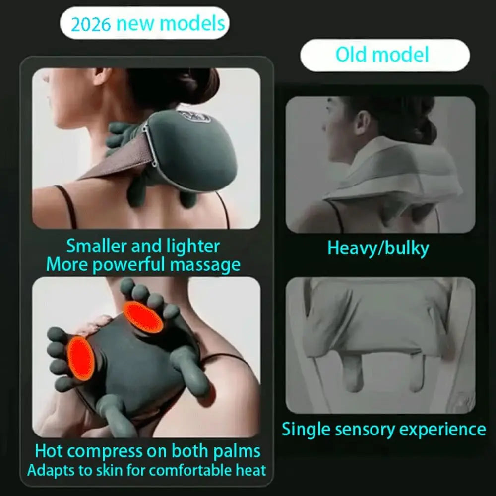 Heated Kneading Neck Massager Pillow – Cervical Relief