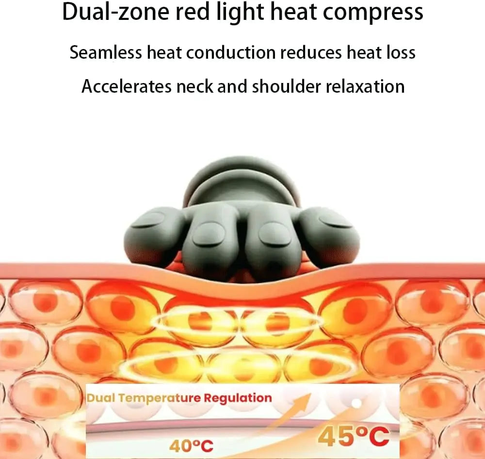 Heated Kneading Neck Massager Pillow – Cervical Relief