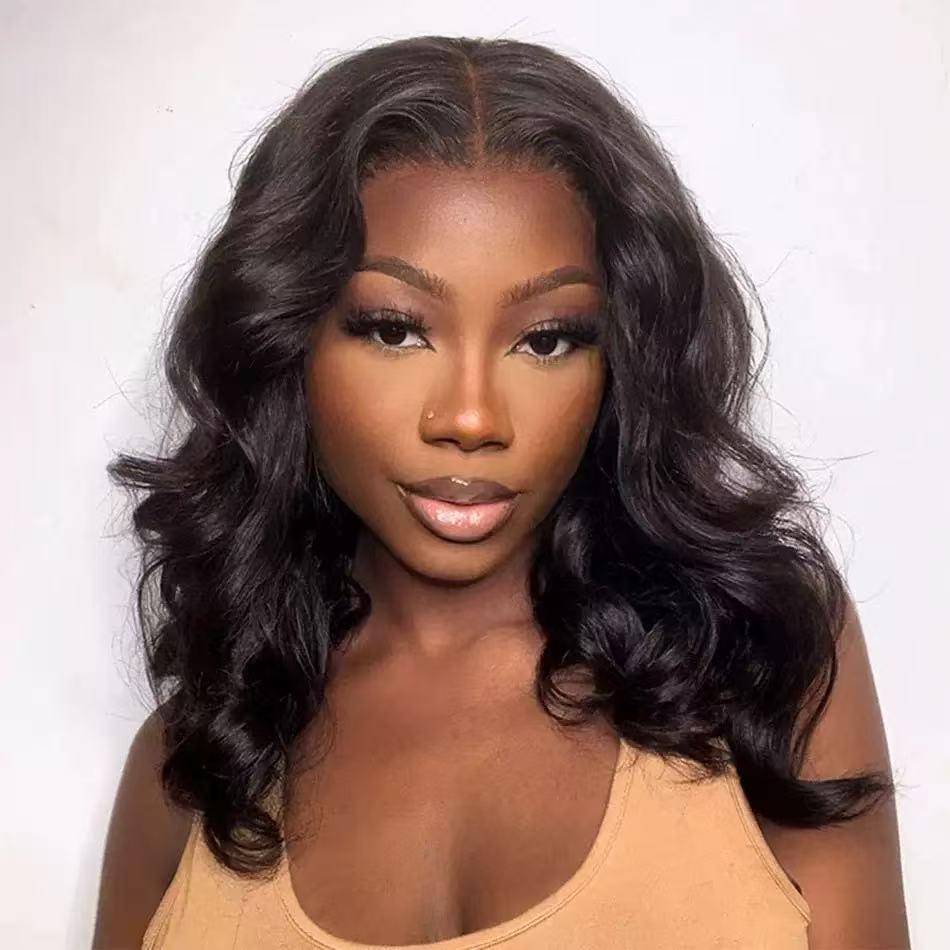 Pre-Styled Body Wave Short Bob Wig Transparent Lace Wigs