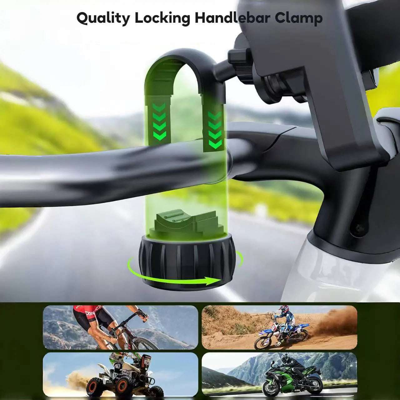 Lamicall Motorcycle Phone Mount - Dual Vibration Dampener & Anti Shake Motorcycle Cell Phone Holder for iPhone 15, 14, 13 Pro Max and More
