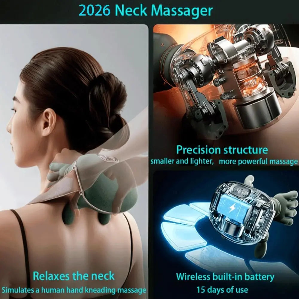 Heated Kneading Neck Massager Pillow – Cervical Relief