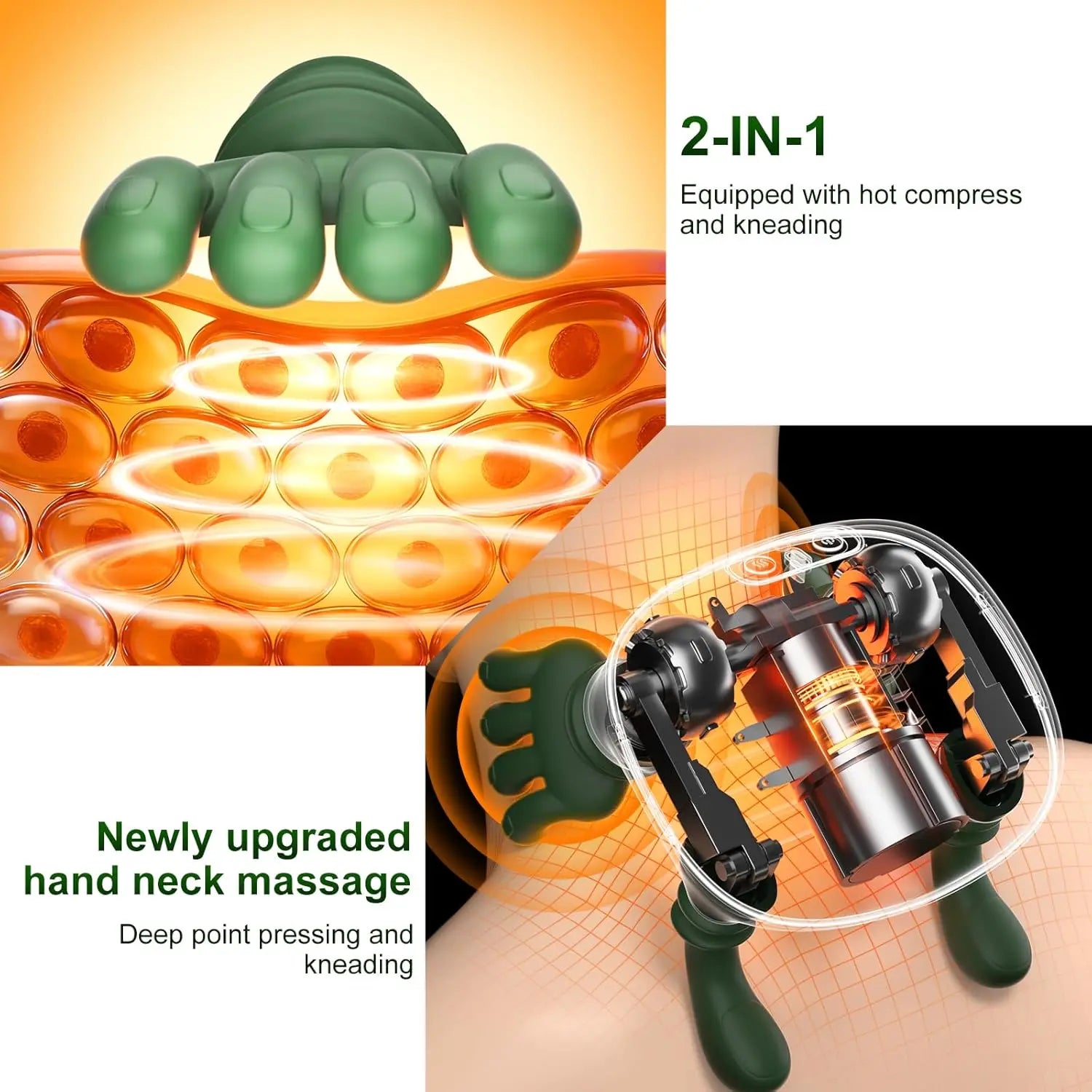 Heated Kneading Neck Massager Pillow – Cervical Relief