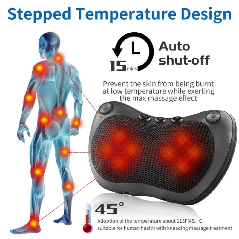 Neck Massager Home Car Neck Cervical Massage Electric Multifunctional Massage Pillow Waist Back Relaxation Device